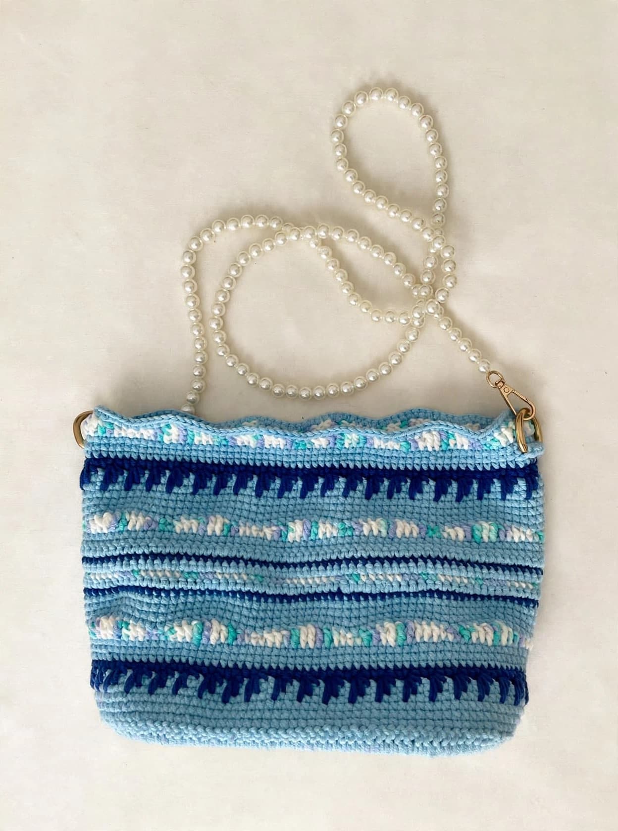 Azure Pearl Sling Bag